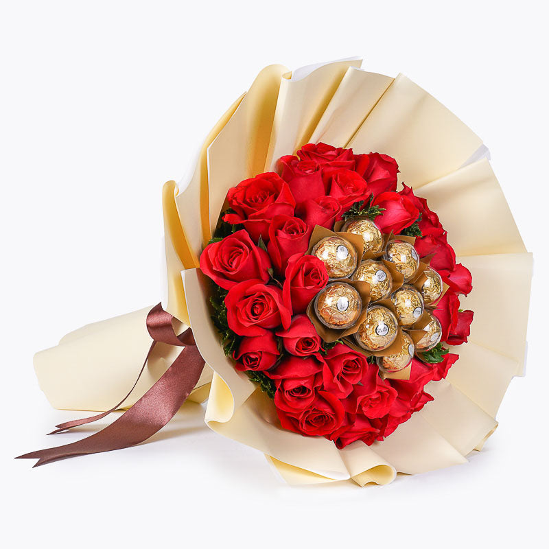 30 Red Roses and Ferrero